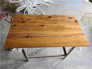 שולחן עבודה מודבק קצה עץ אורן מלא